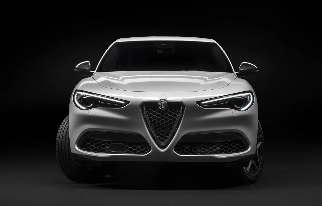 Фото обои Alfa Romeo, вид спереди, кроссовер, Stelvio, 2019, Stelvio Ti