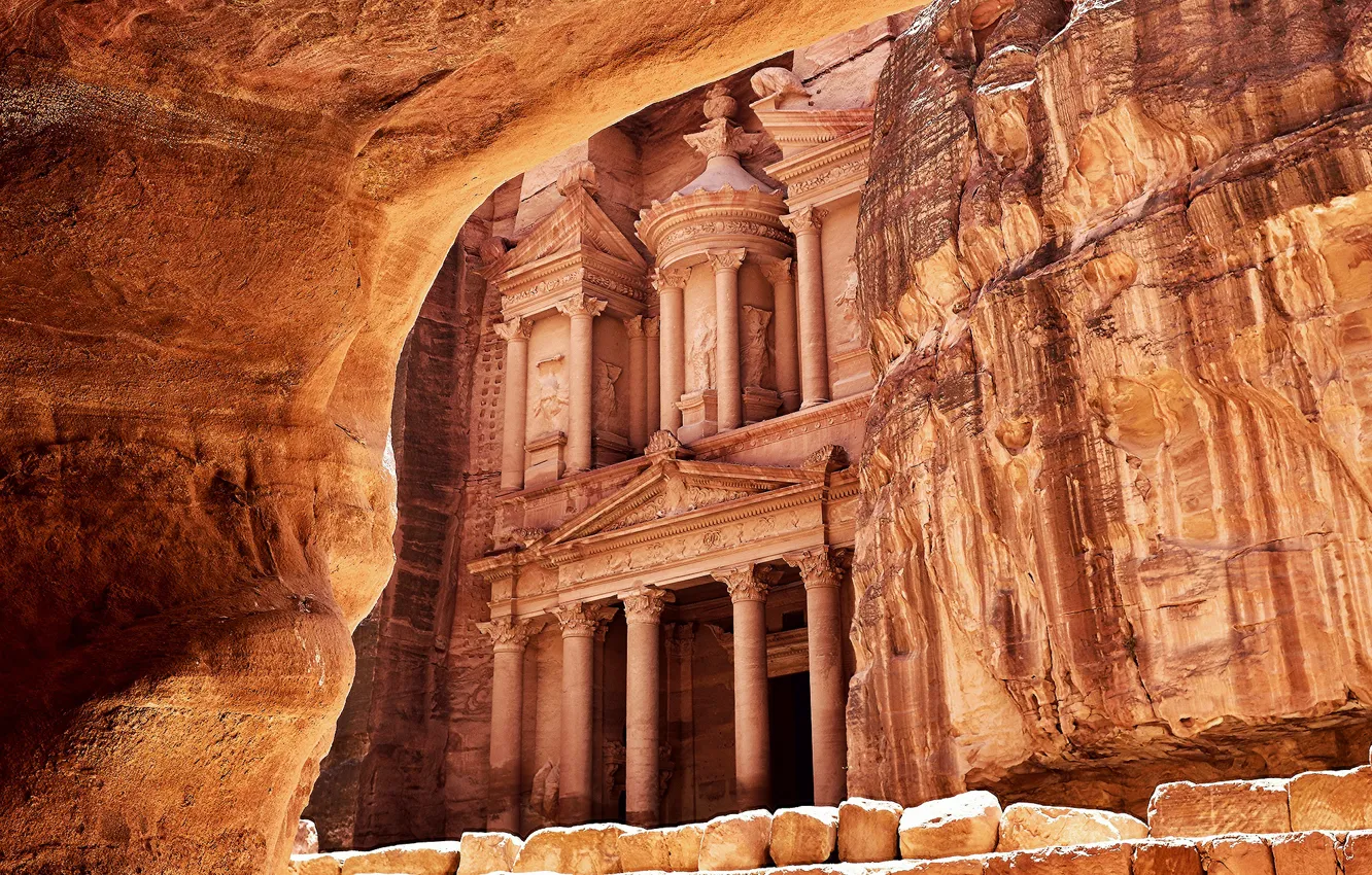 Фото обои Петра, Rock, Petra, Desert, Иордания, Ancient