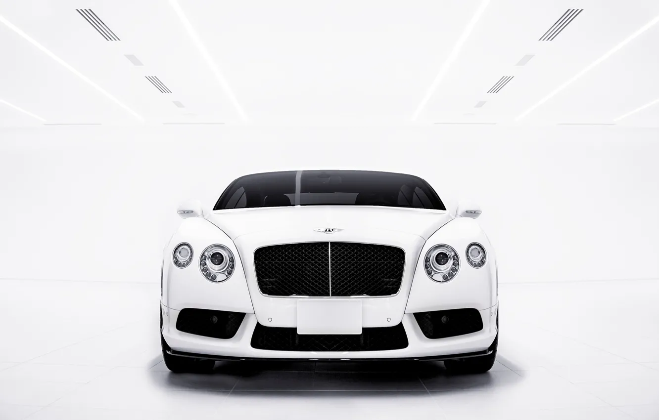 Фото обои Bentley, Continental, white, front, GT V8S