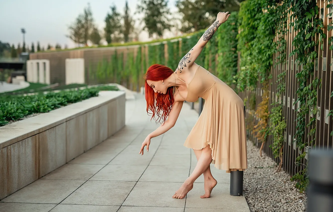 Фото обои dance, redhead, pose, Георгий Дьяков