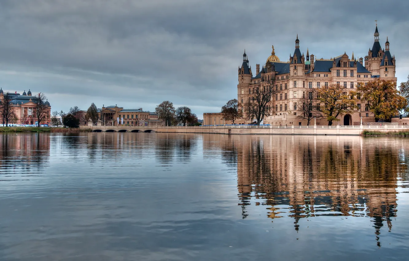 Фото обои вода, река, здания, Германия, Гамбург, Germany, замки, архитектура.