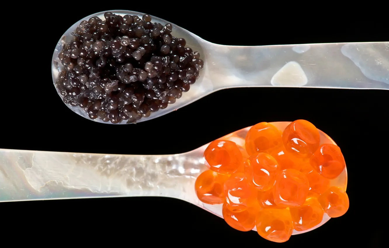 Фото обои еда, ложка, икра, caviar