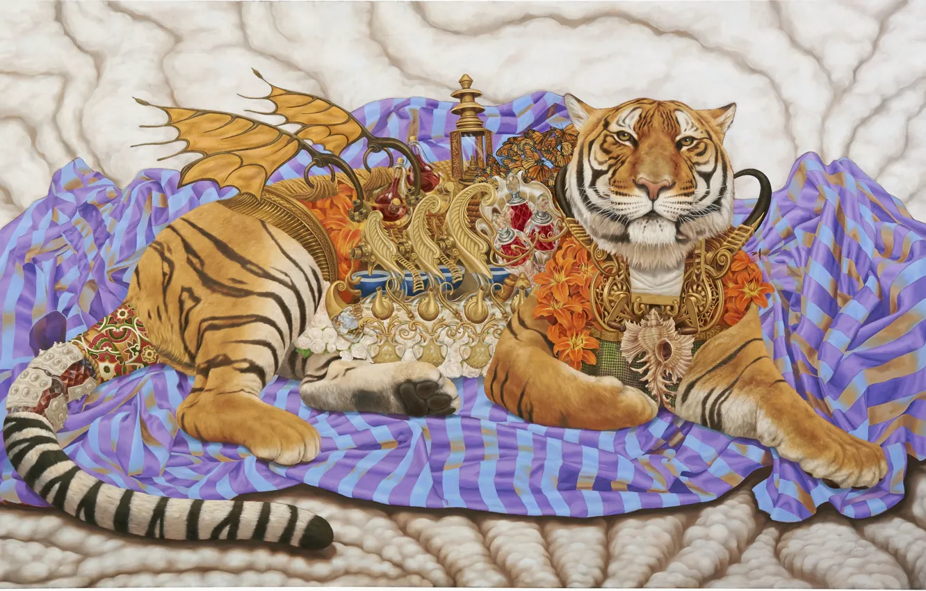 Фото обои тигр, Хайди Тайллефер, Bizarre art, Art loft, Surreal art, Heidi Taillefer