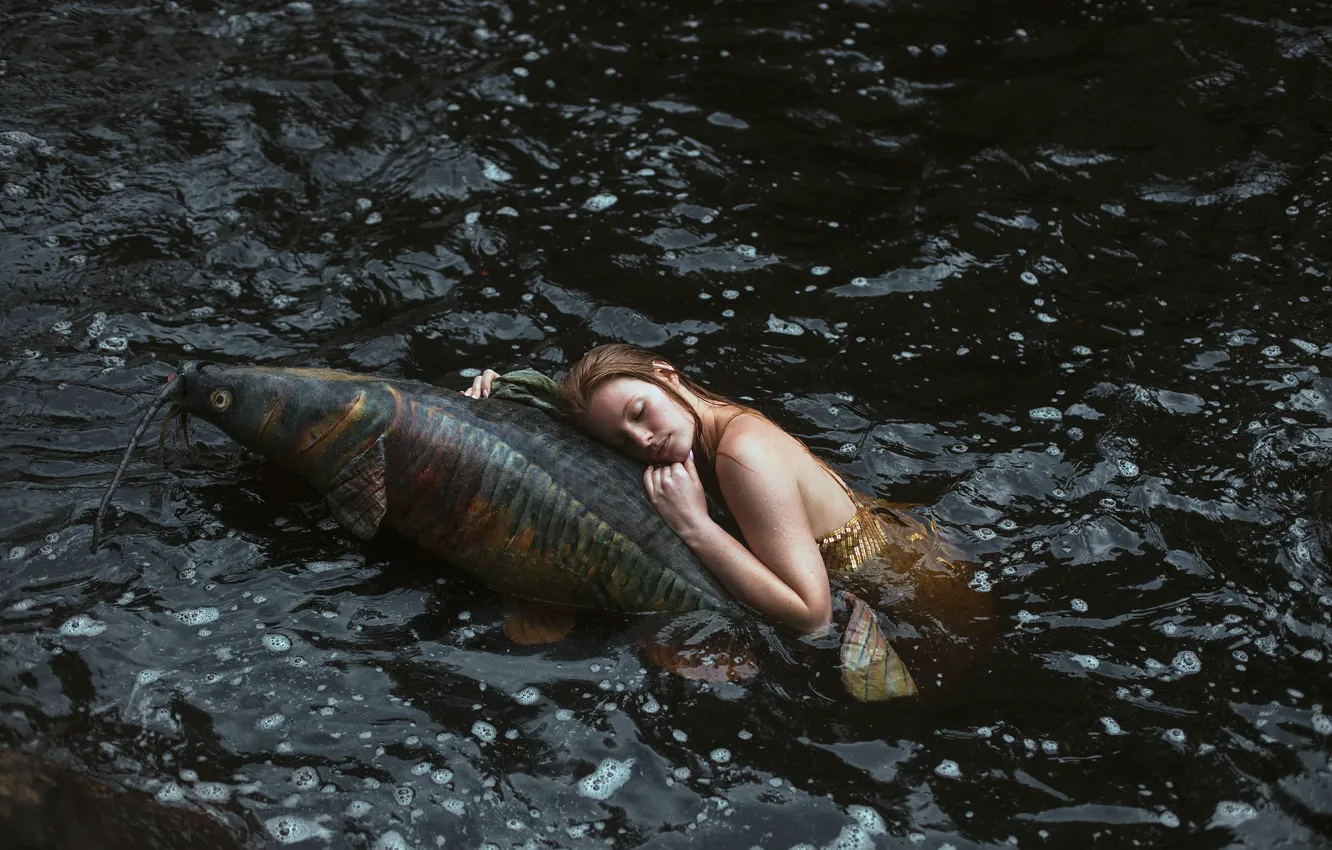 Фото обои девушка, русалка, рыба, в воде, Aleah Michele, Strange sightings