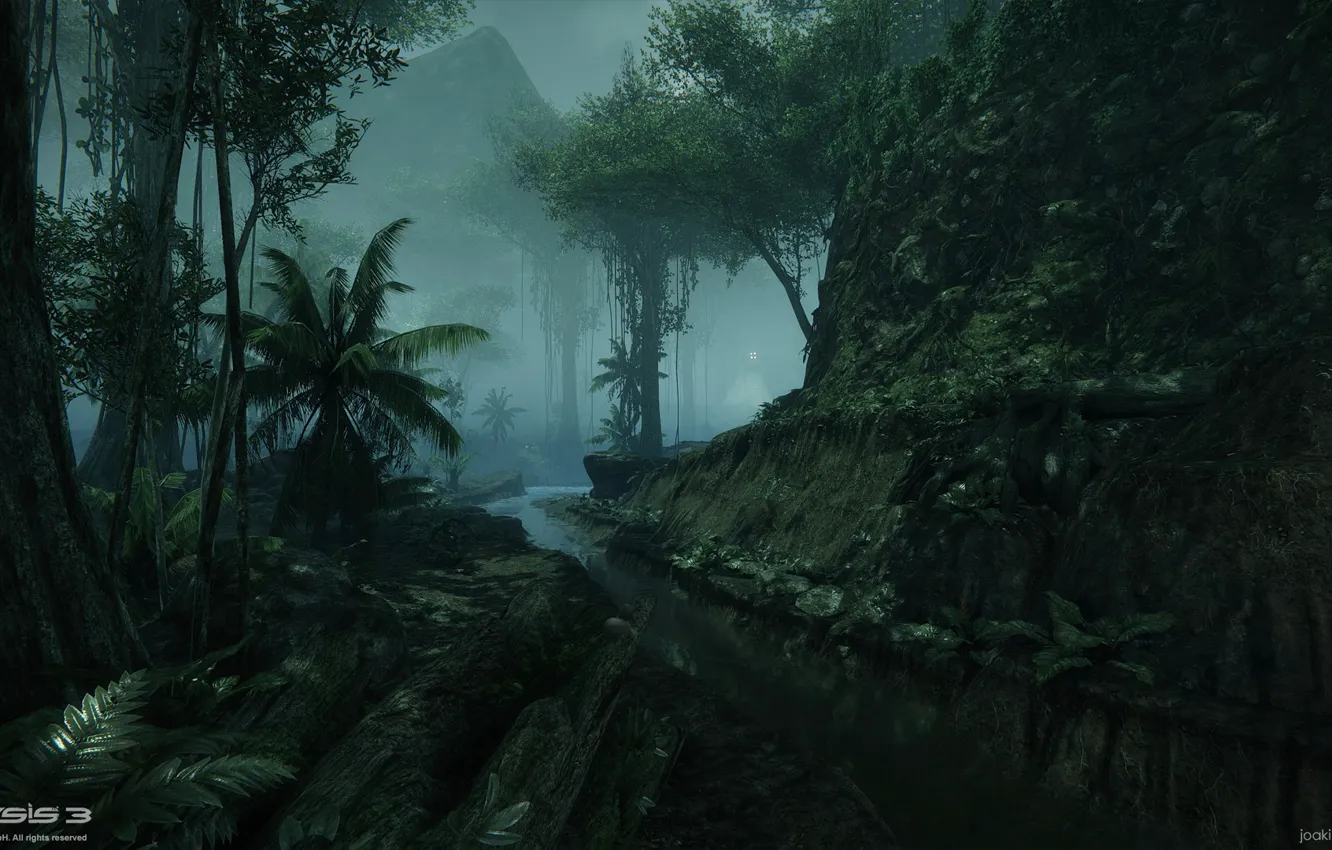 Фото обои горы, джунгли, канал, crossing, Crysis 3 MP DLC