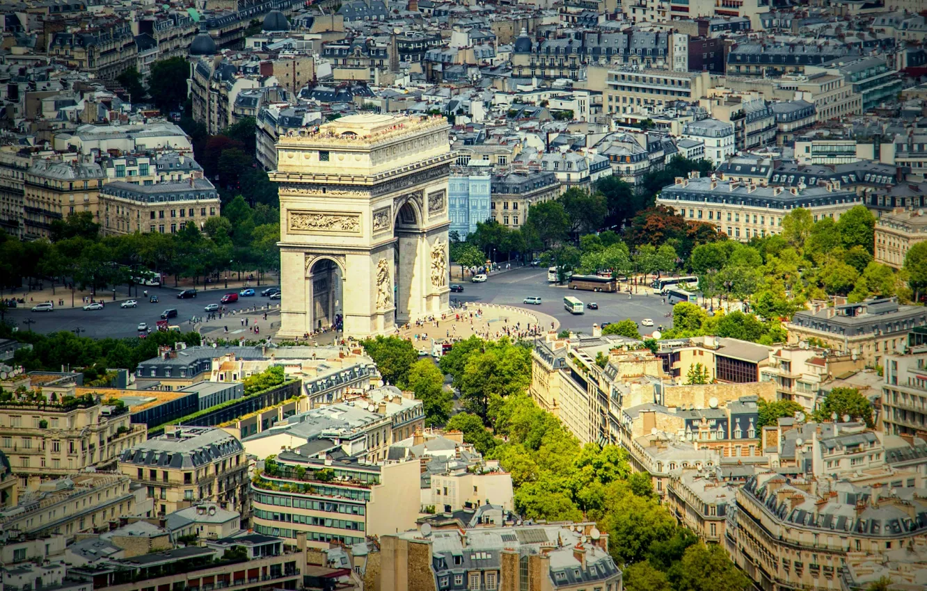 Фото обои Франция, Париж, здания, панорама, Paris, France, architecture, town