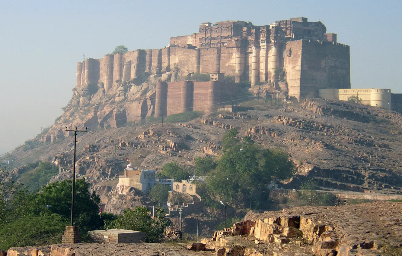 Фото обои замок, крепость, castle, Rajput, Ражпут, Meherangarh, Мехрангарх