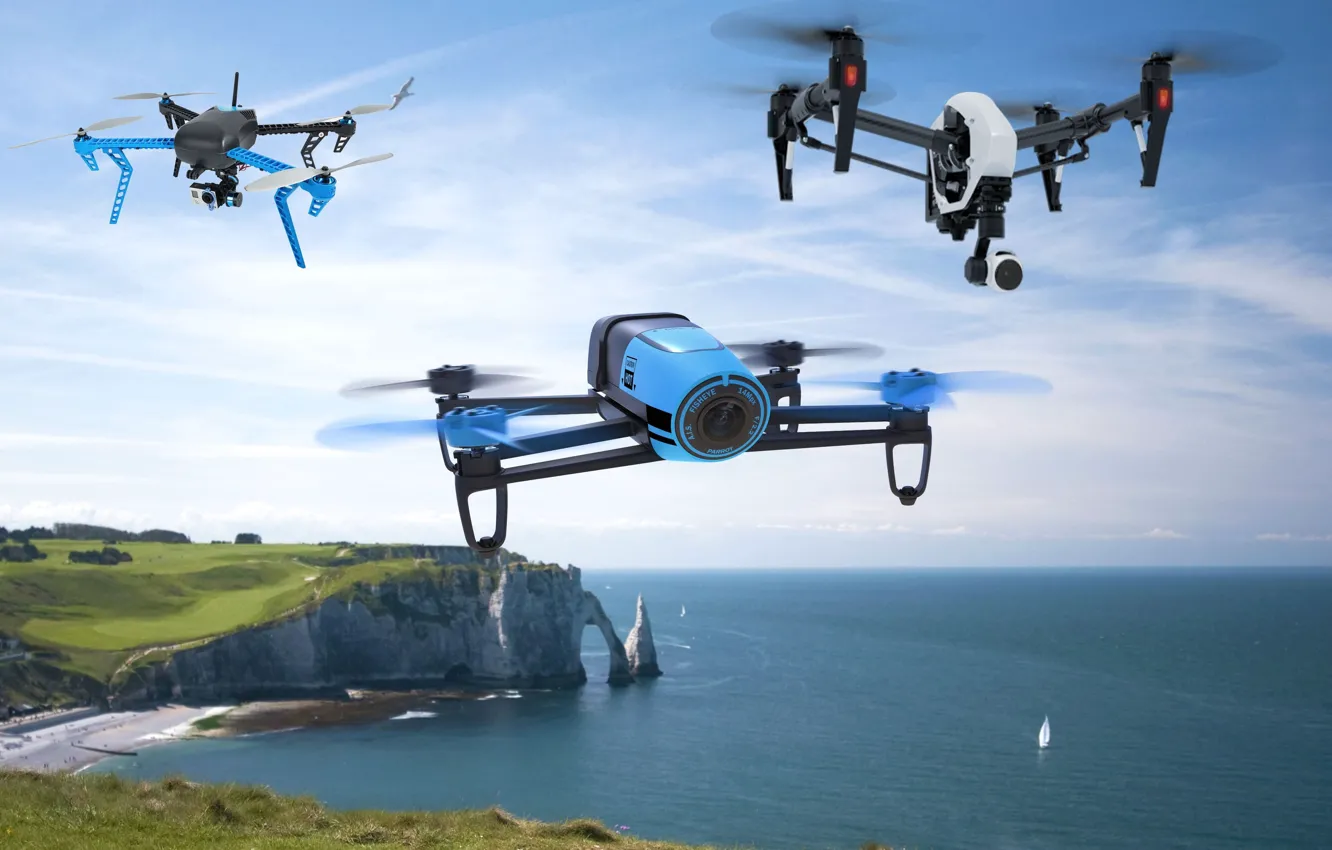 Фото обои sky, cloud, Hi-Tech, test, drone, kumo, quadcopter, DJI Inspire One