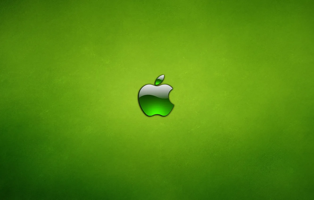Фото обои зеленый, apple, яблоко, mac, osx