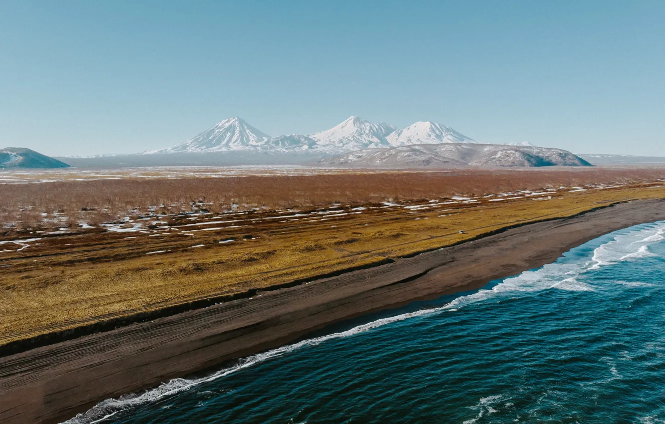 Фото обои Sky, Landscape, Beach, Water, Mountain, Sand, Ocean, Sea