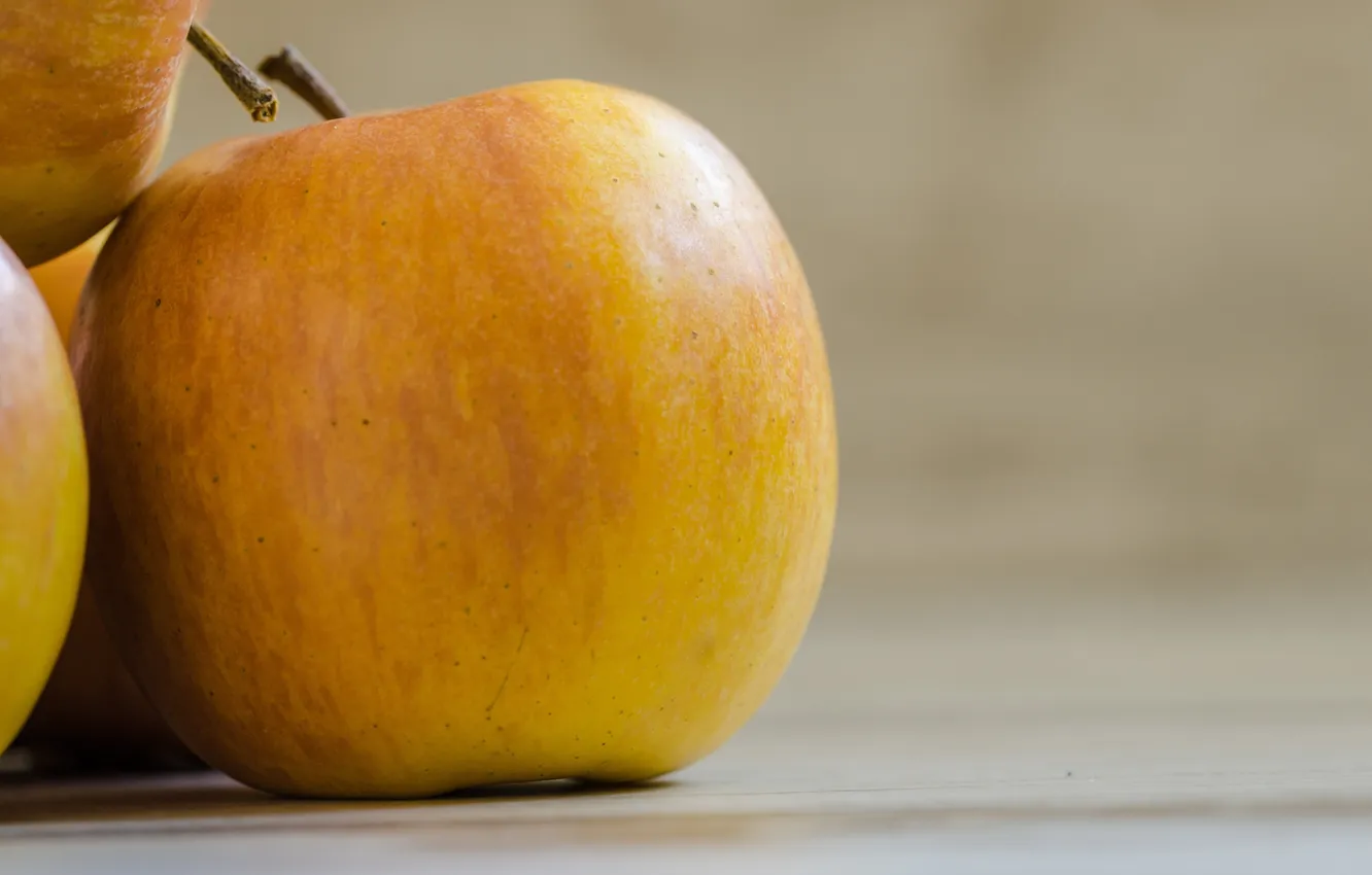 Фото обои яблоки, желтые, фрукт