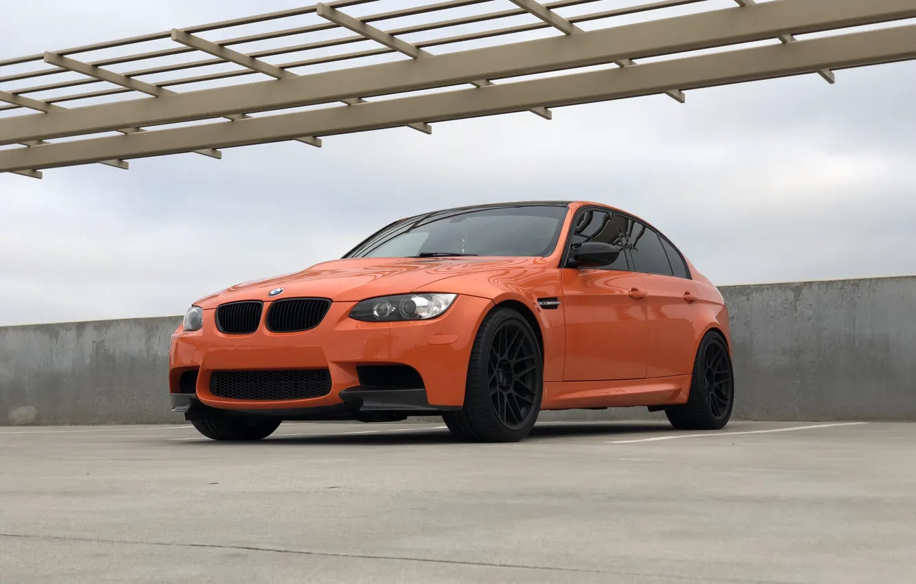 Фото обои BMW, Orange, Parking, E90, M3