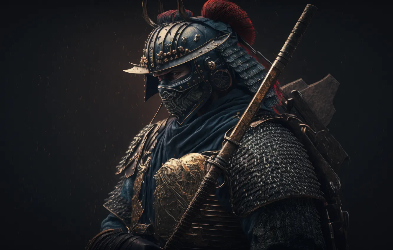 Фото обои sword, armor, man, samurai
