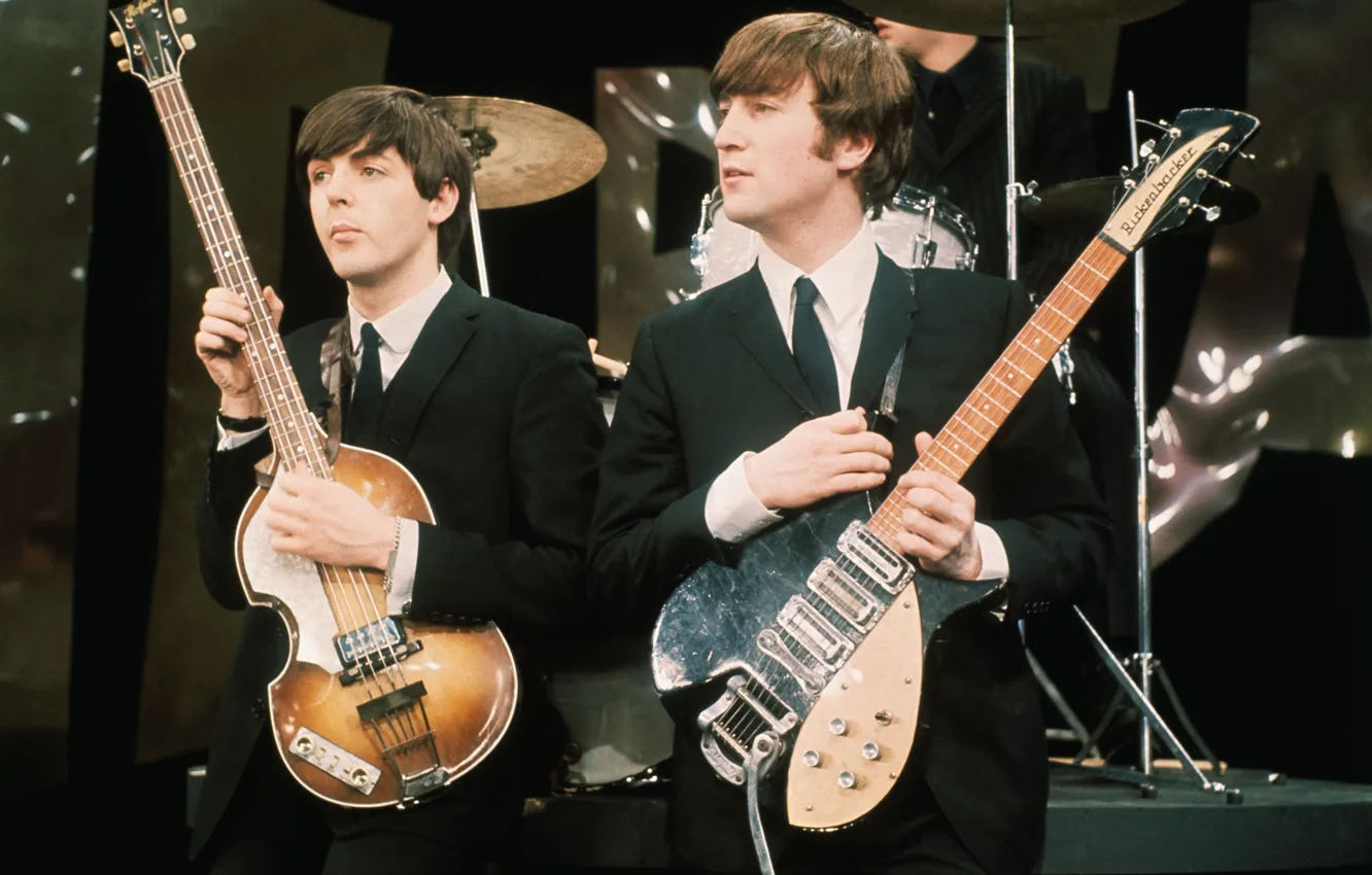 Фото обои музыка, The Beatles, рок, легенды, Beatles, John Lennon, Джон Леннон, Пол Маккартни