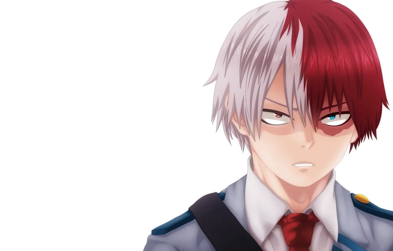 Фото обои взгляд, аниме, арт, парень, Boku no Hero Academia, Моя геройская акадеимя, Todoroki shouto