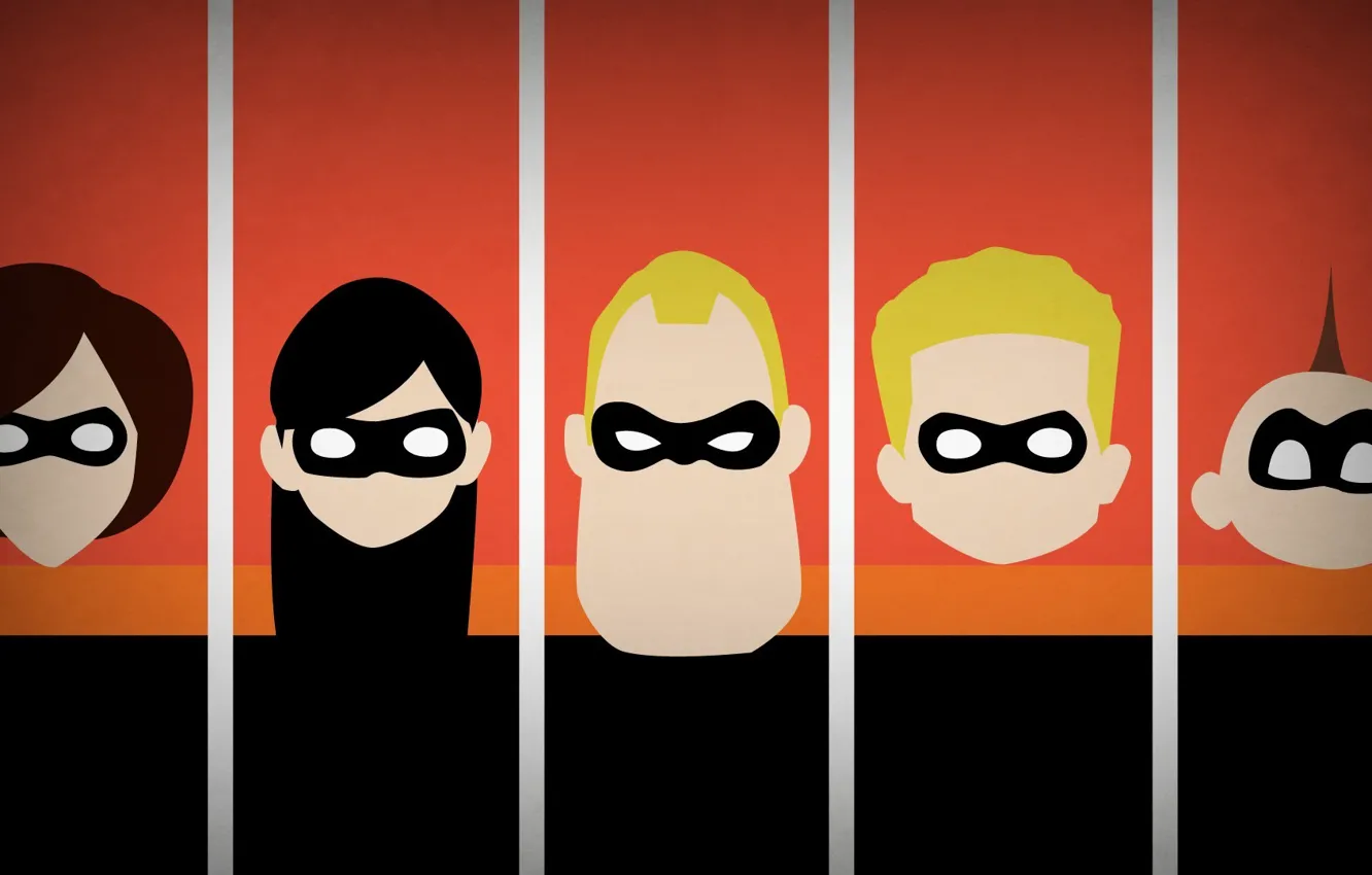 Фото обои минимализм, Disney Company, blo0p, The Incredibles, суперсемейка