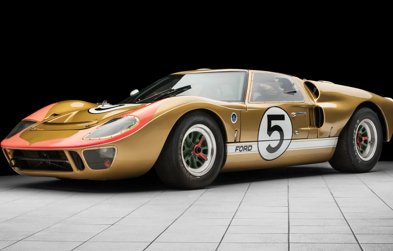 Фото обои Ford, Фары, 1966, 24 Hours of Le Mans, 24 часа Ле-Мана, GT40, Спорткар, Sports car