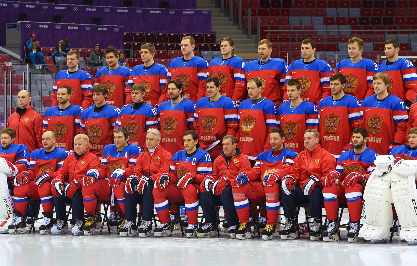 Фото обои Россия, Сборная, Хоккей, Сочи 2014