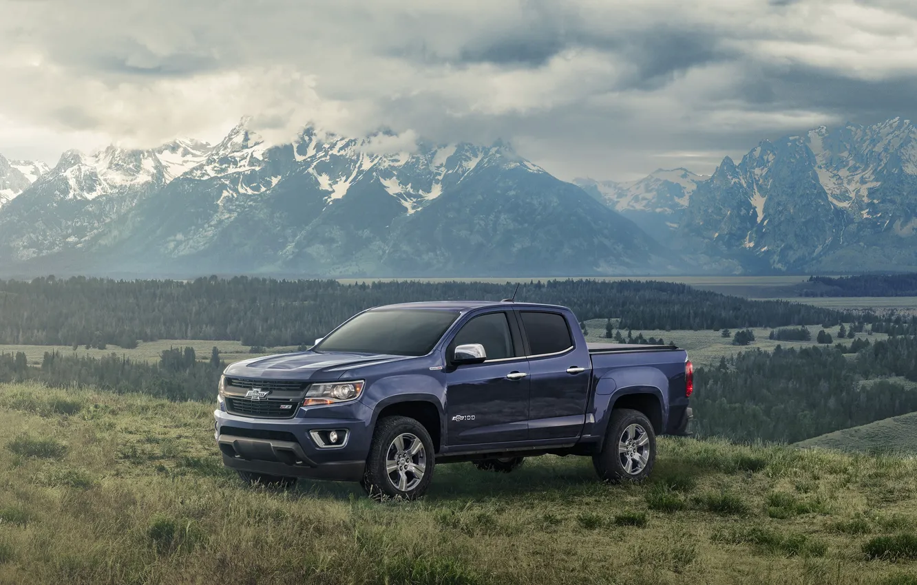 Фото обои лес, горы, Chevrolet, Colorado, Z71, Centennial Edition