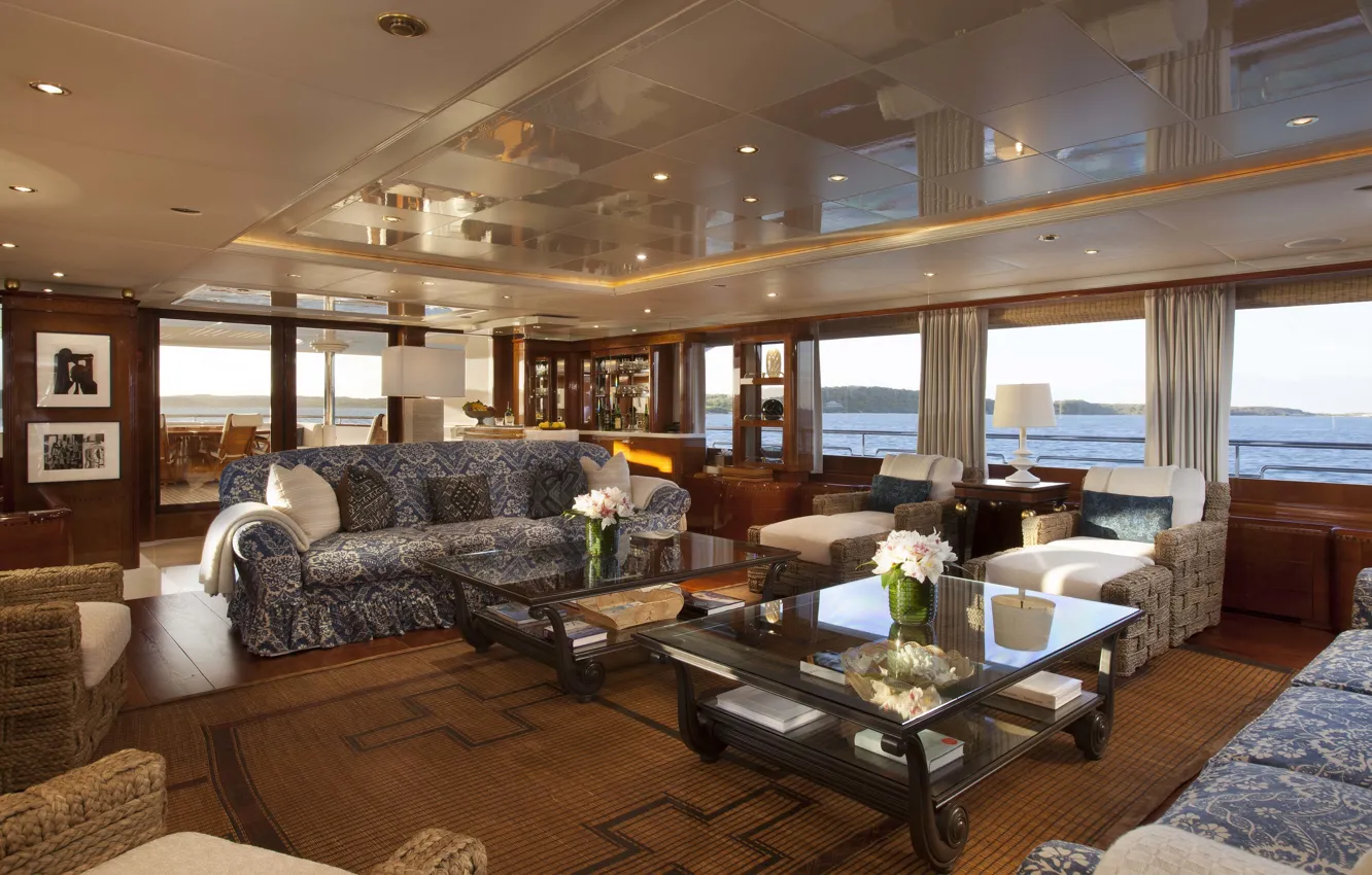 Фото обои дизайн, стиль, интерьер, яхта, салон, saloon, люкс, luxury motor yacht