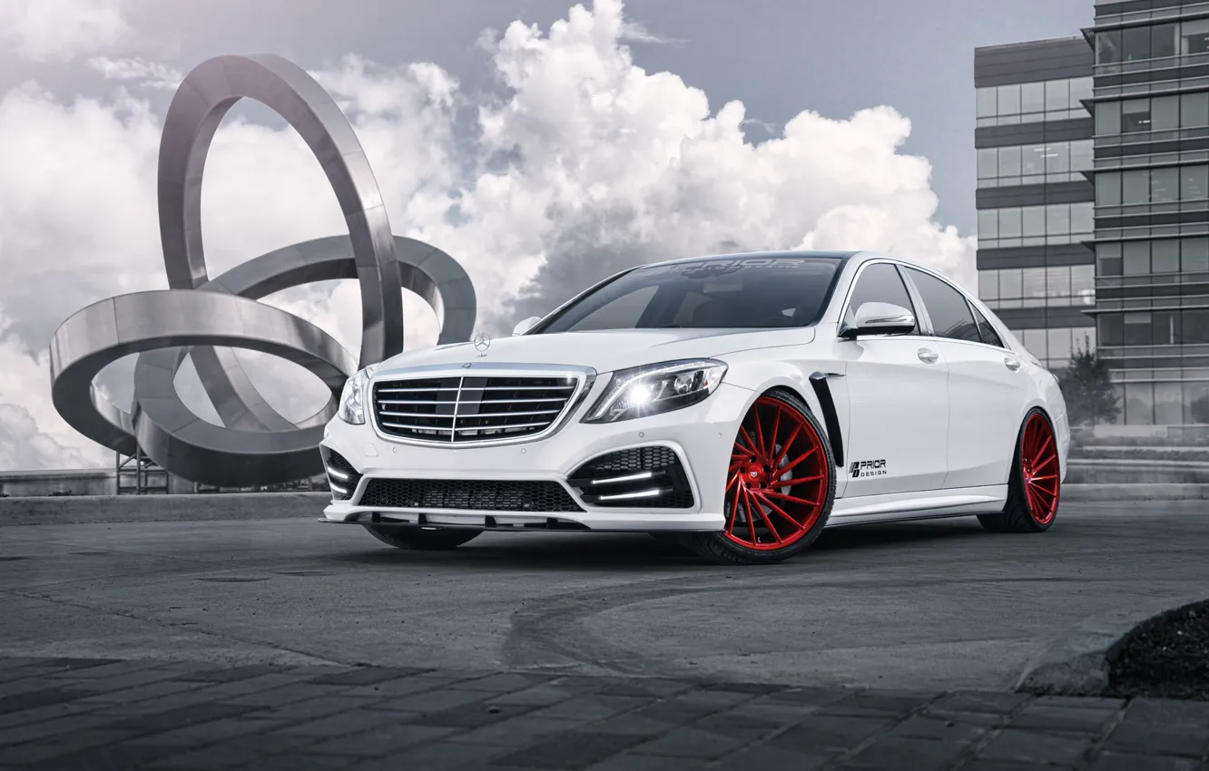 Фото обои Mercedes-Benz, Red, Design, Body, AMG, S550, Vossen, Wheels