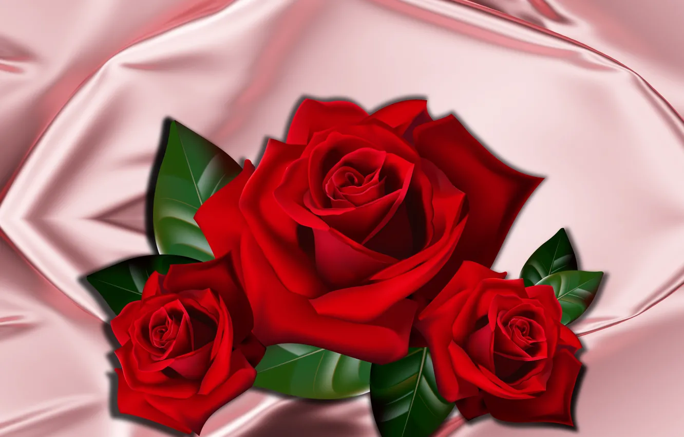 Фото обои design, silk, roses, red & gold