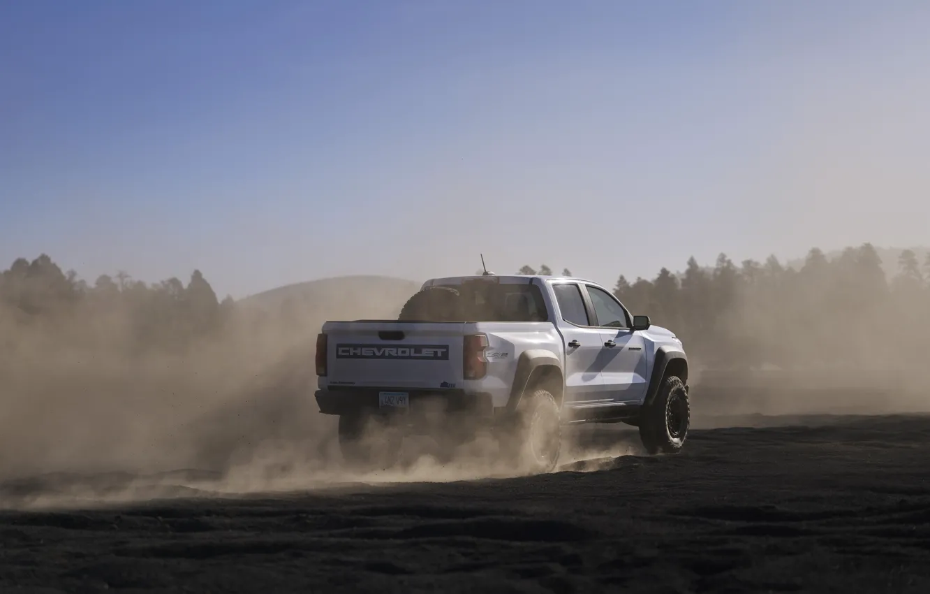 Фото обои Chevrolet, dust, Colorado, rear view, Chevrolet Colorado ZR2 Bizon