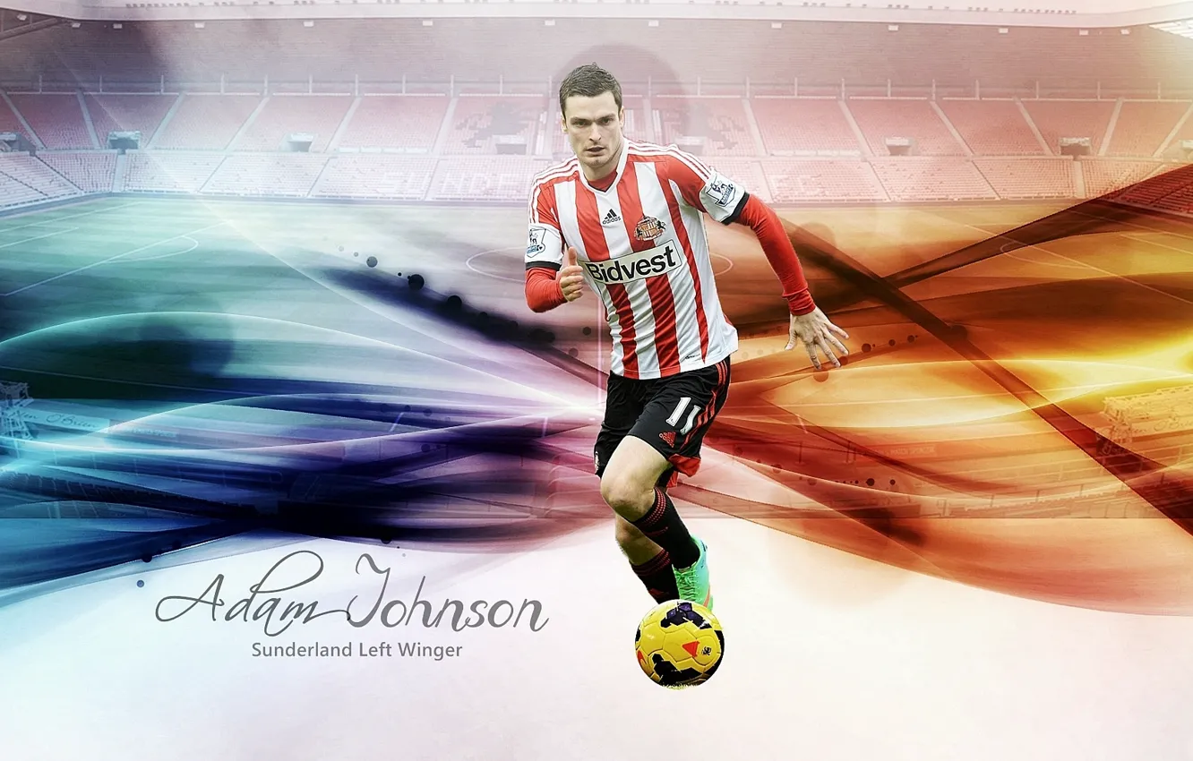 Фото обои wallpaper, sport, football, player, Adam Johnson, Sunderland AFC, Stadium of Light