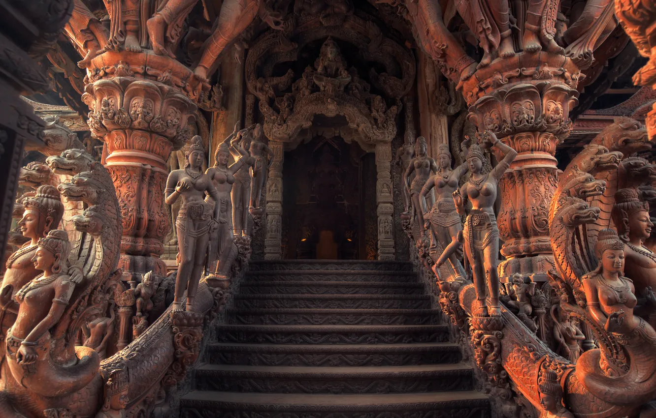Фото обои ступени, храм, архитектура