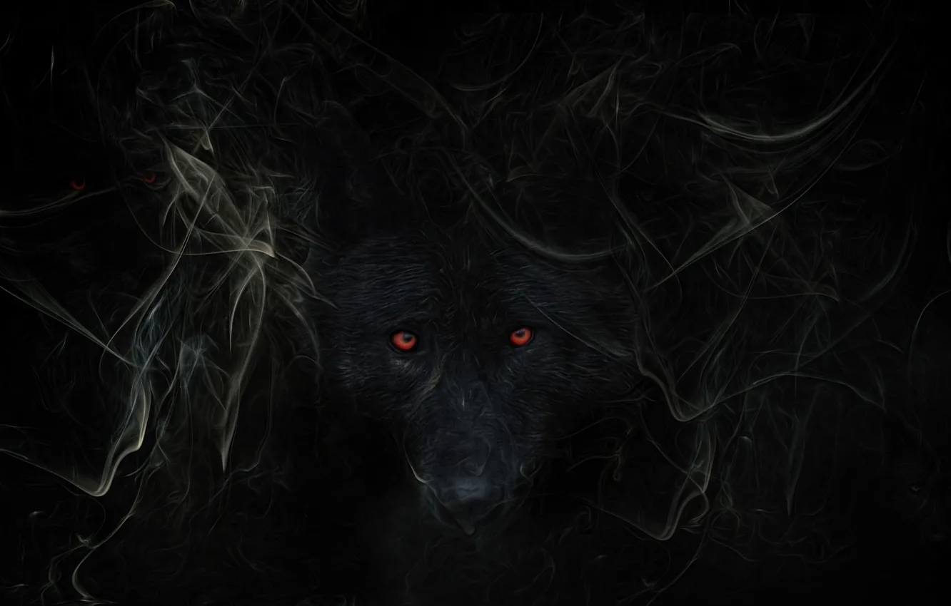 Фото обои дым, волк, by hankep