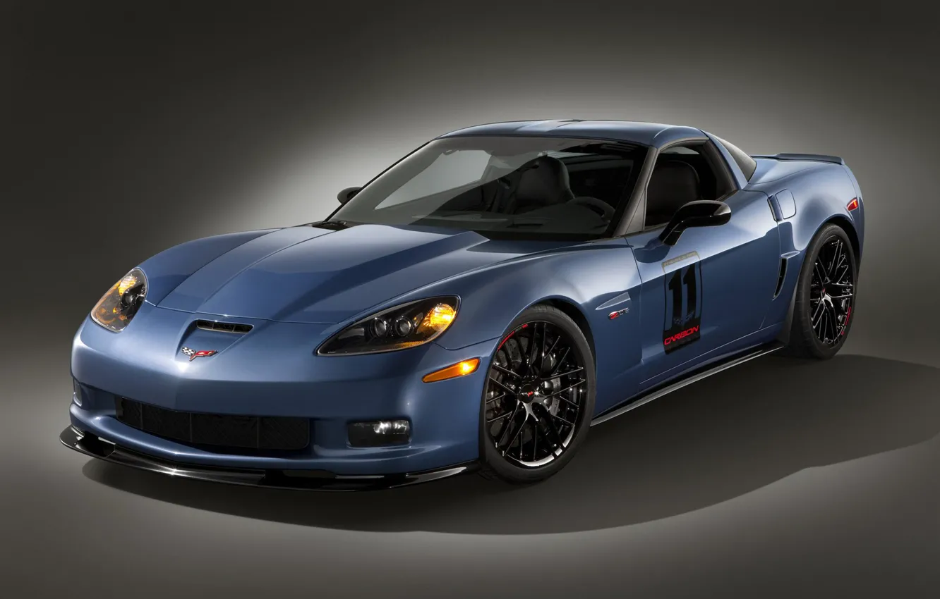 Фото обои синий, Z06, Corvette, сarbon