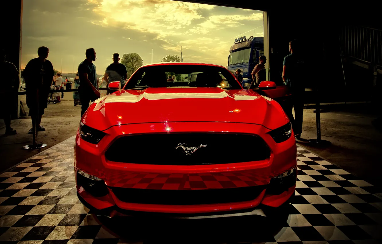 Фото обои hdr, red, ford, MUSTANG