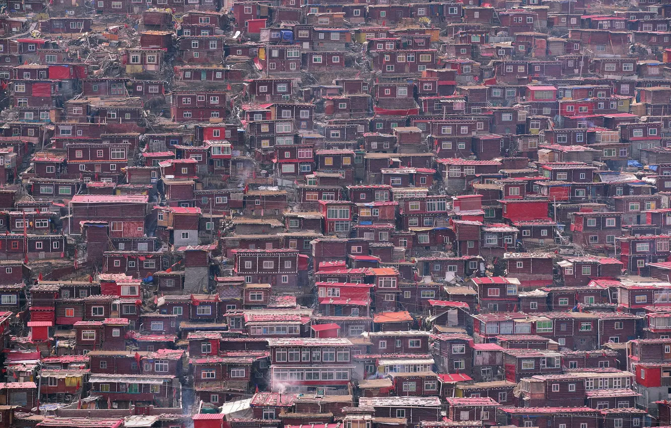 Фото обои город, China, домики, architecture