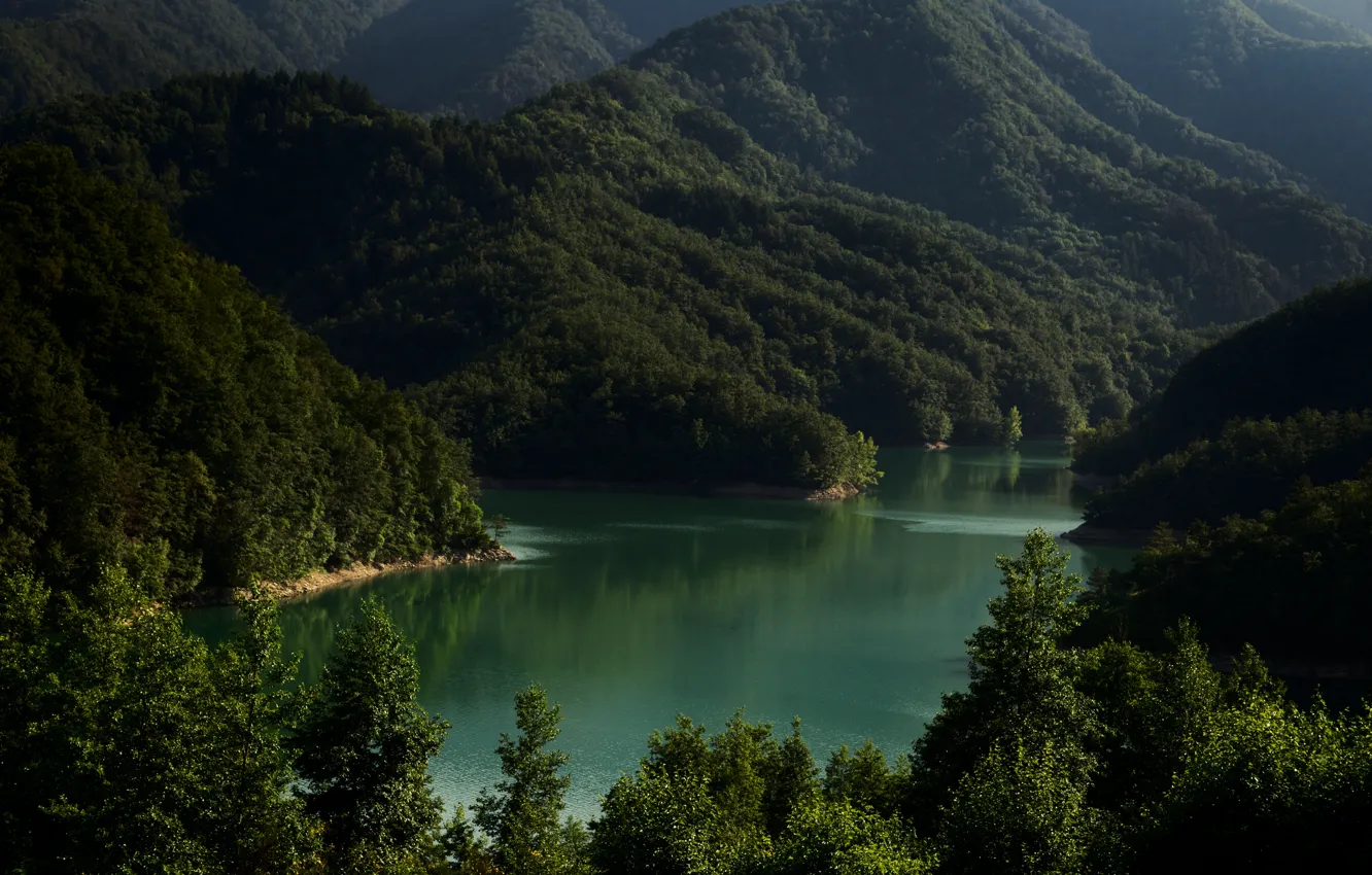 Фото обои Nature, Landscape, Italy, Mountains, Lake, Trees