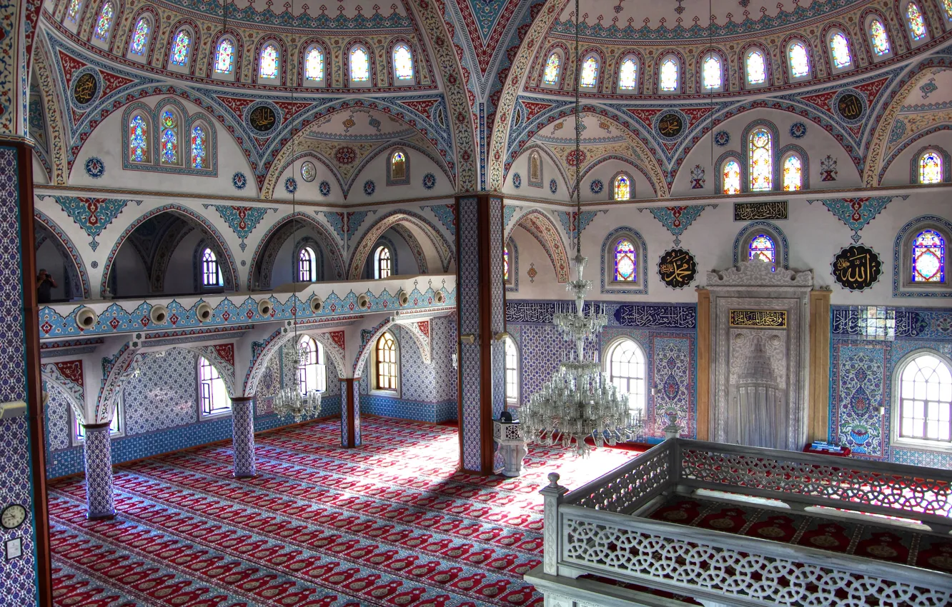 Фото обои узор, краски, арка, мечеть, архитектура, Турция, колонна, Манавгат
