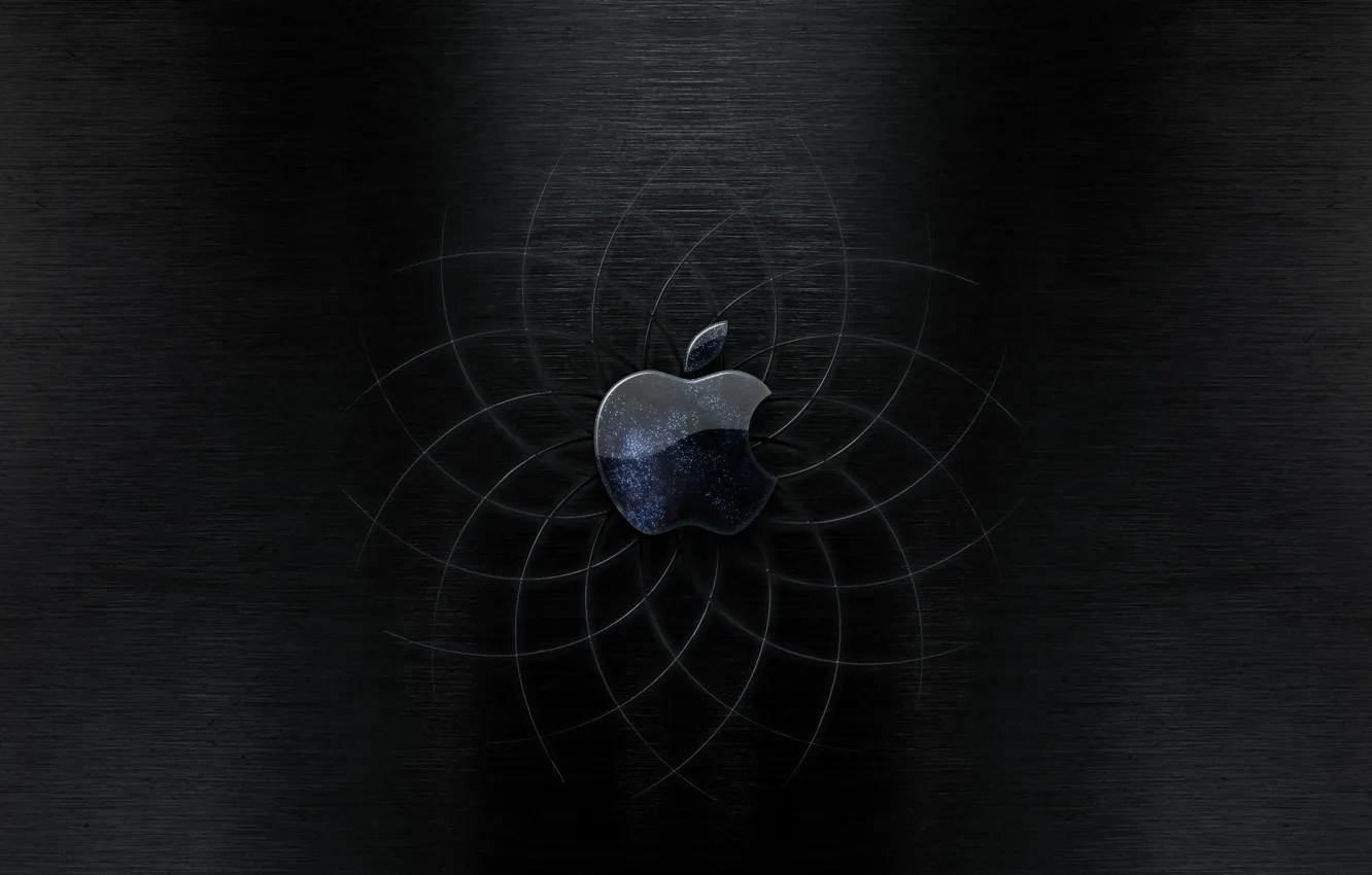 Фото обои черный, Apple, кривые