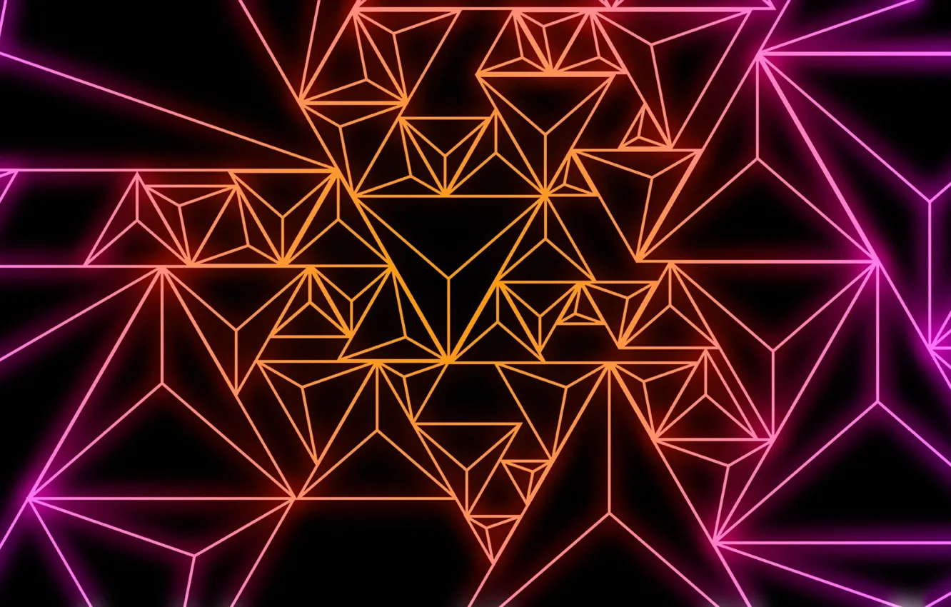 Фото обои линии, узор, краски, треугольник