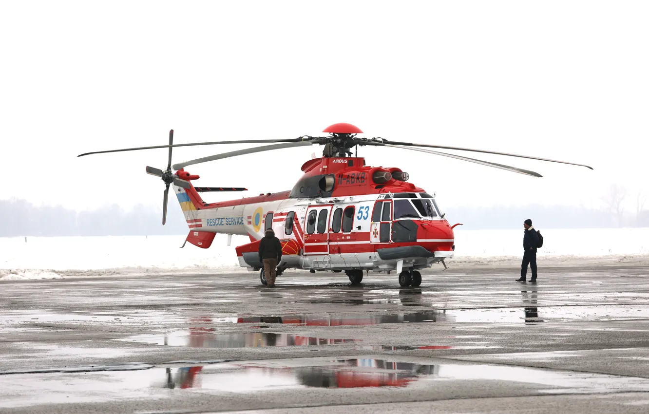 Фото обои вертолёт, Украина, Super Puma, Airbus Helicopters, МЧС Украины, H225, Airbus Helicopters H225