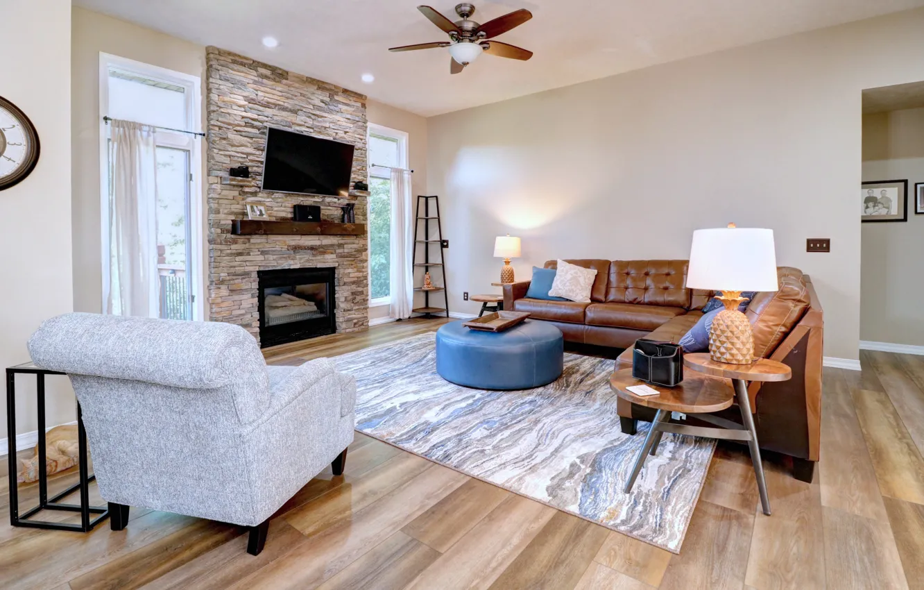 Фото обои дизайн, стиль, комната, интерьер, камин, гостиная, Coretec premium plus gusto, by Oak Mouery's flooring