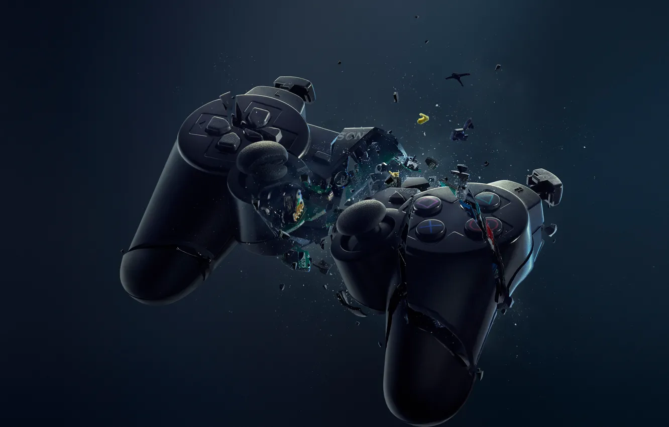 Ps арт. Gamepad сломанный ps4. Игровые обои. Геймерские заставки на рабочий стол. Фон на рабочий стол для геймеров