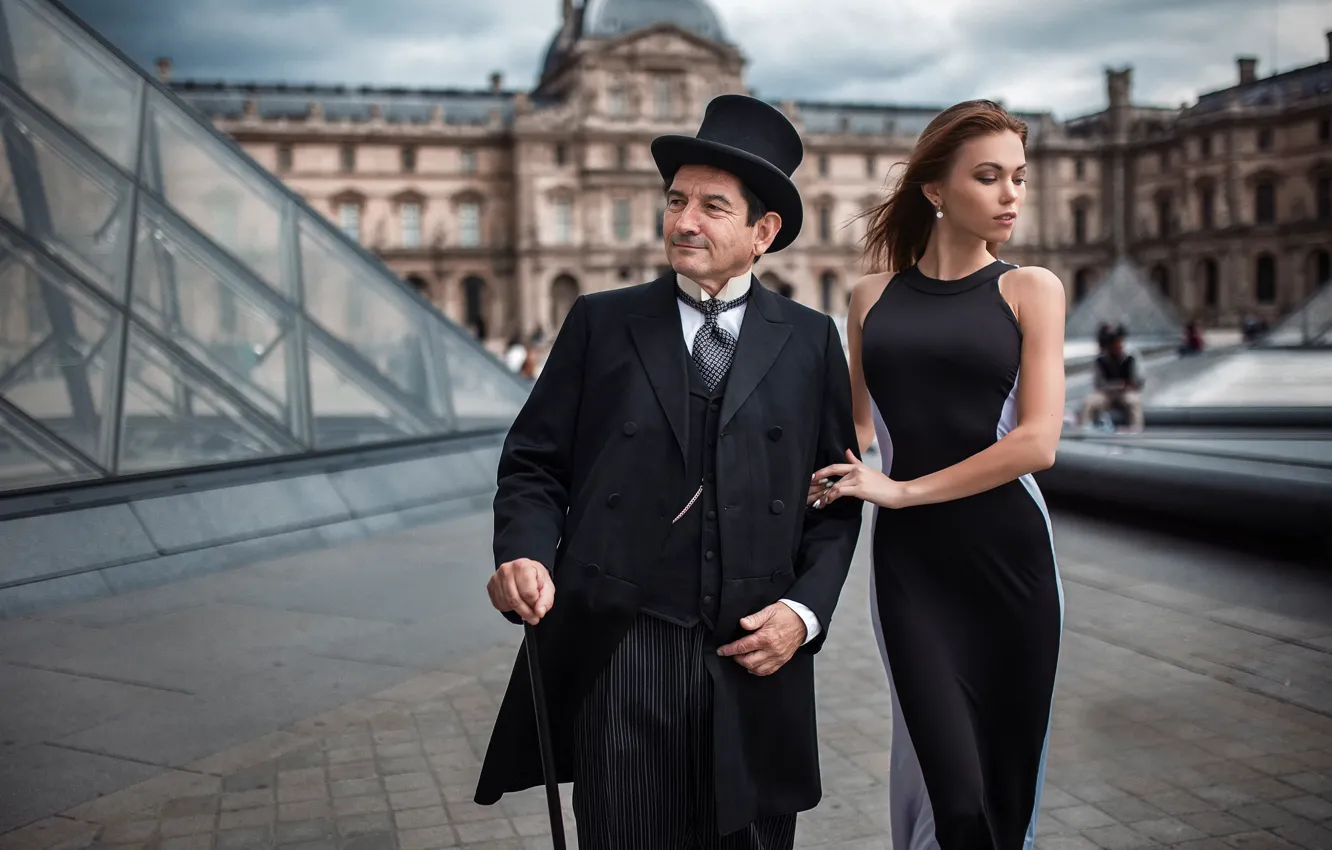 Фото обои девушка, город, платье, мужчина, Ivan Gorokhov, From my Worksop in Paris
