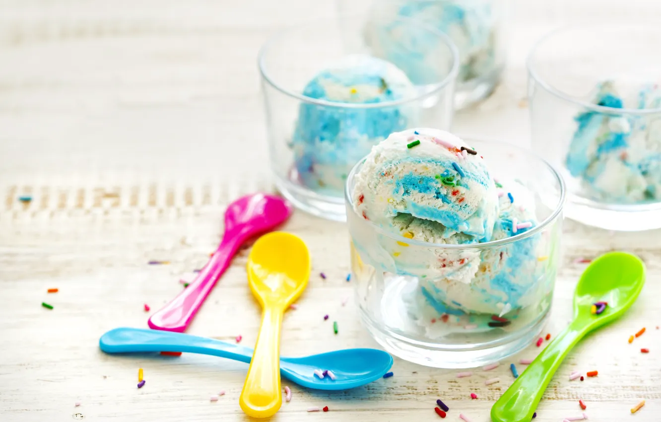 Фото обои мороженое, десерт, blue, color, ice cream, bowl