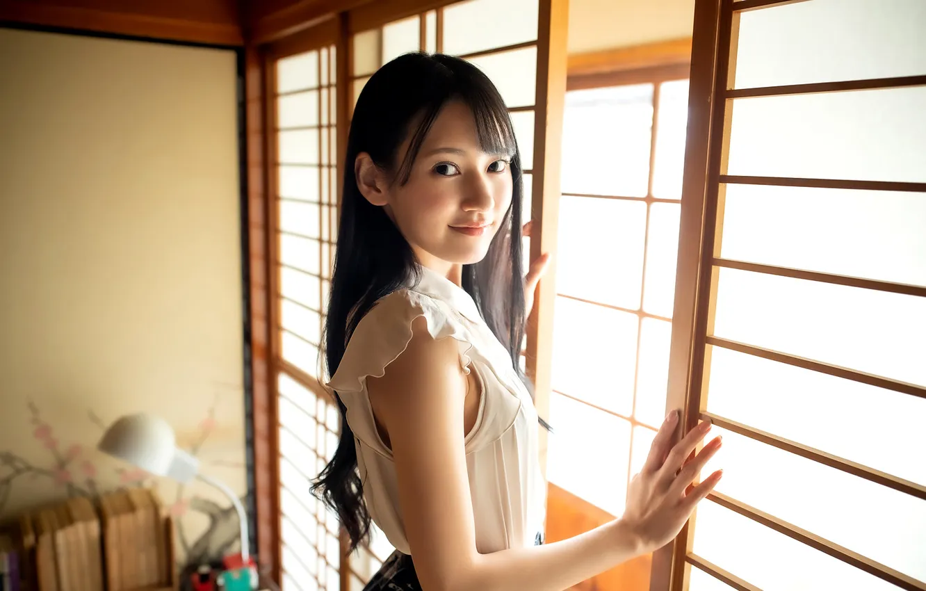 Фото обои Beautiful, Asian, Model, Smile, Woman, Pretty, Japanese, Close Up