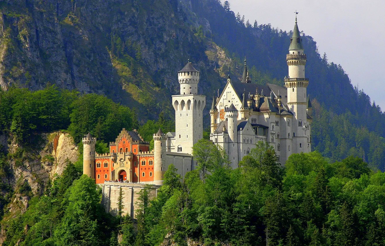 Фото обои Германия, Neuschwanstein, castle, замок Нойшванштайн. Бавария