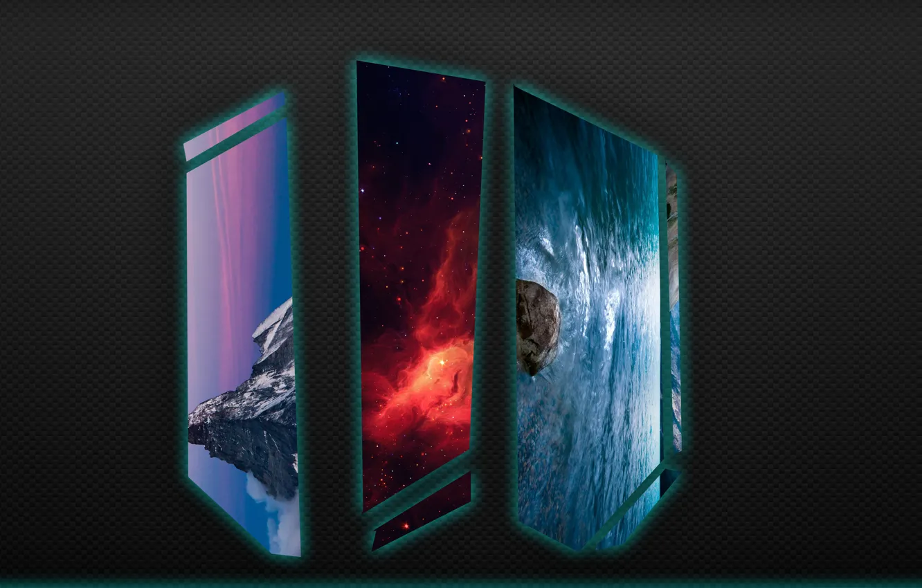 Фото обои Carbon, modern, Nebula, Mountains, zero