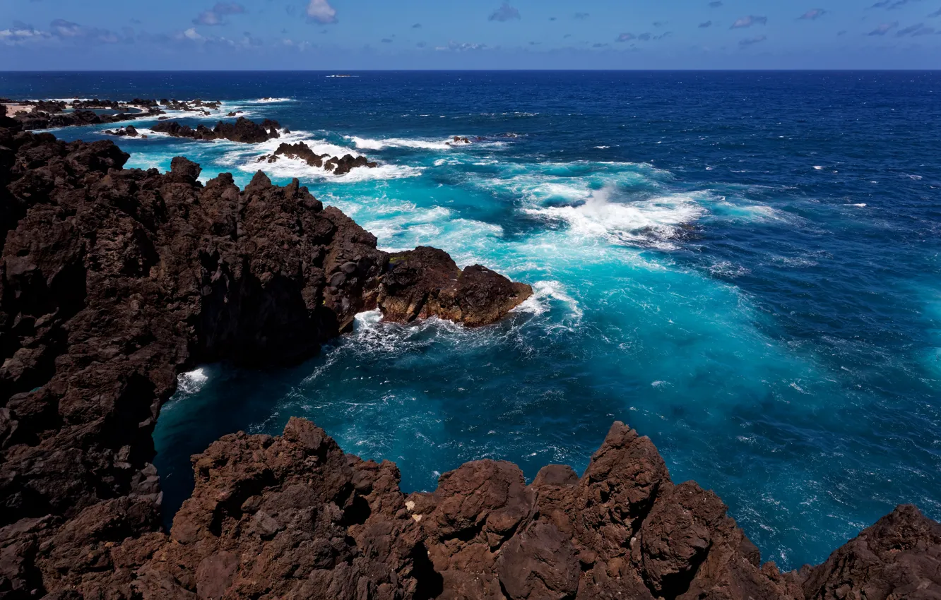 Фото обои скалы, побережье, Португалия, Мадейра