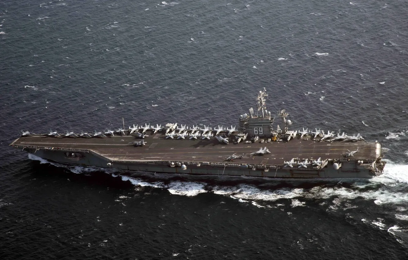 Фото обои оружие, армия, флот, aircraft carrier, USS Dwight D. Eisenhower (CVN 69)
