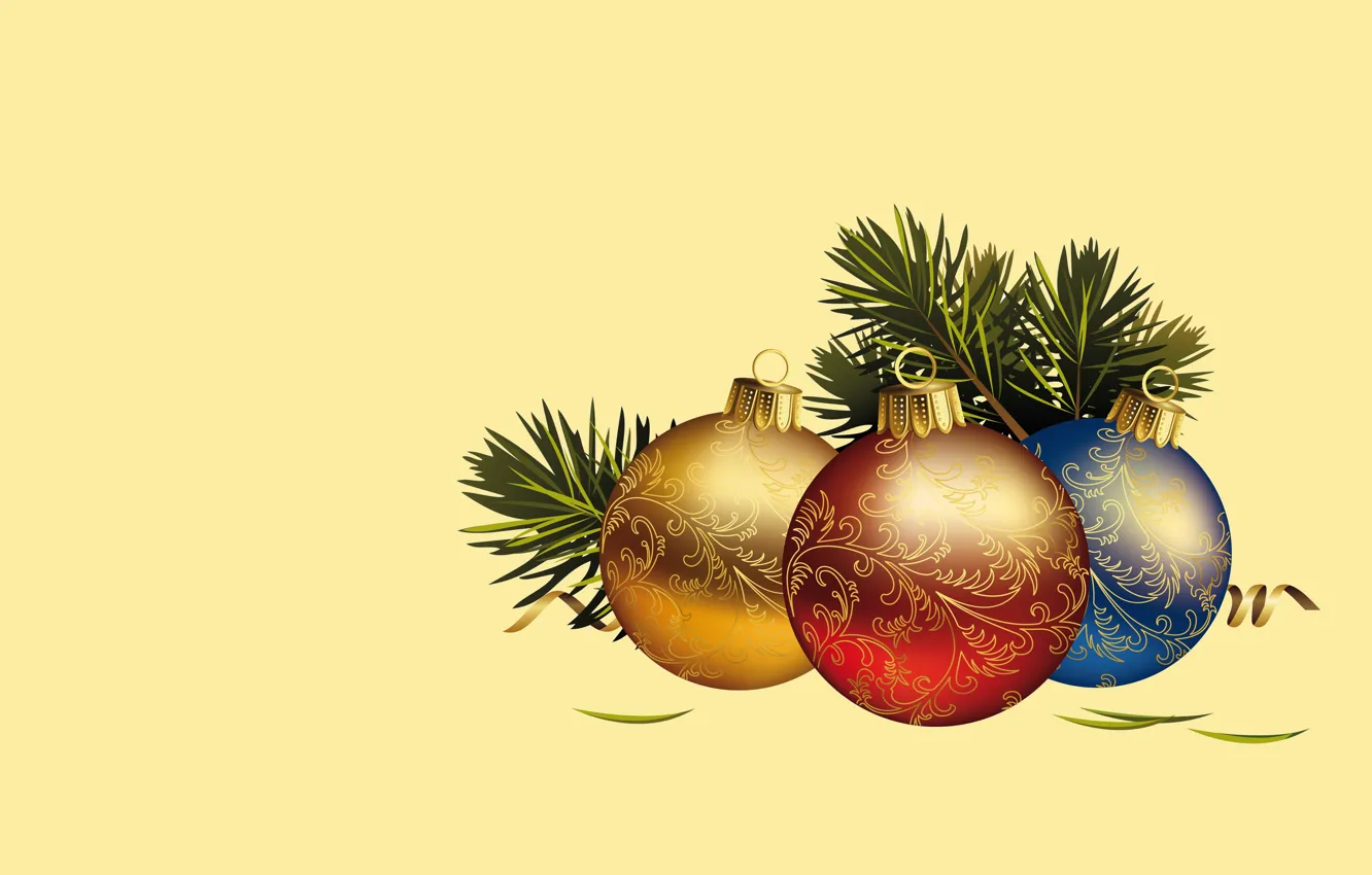 Фото обои шарики, праздник, шары, минимализм, вектор, арт, Новый год