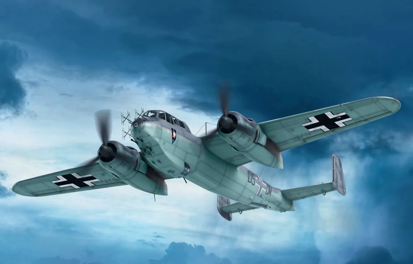 Фото обои Dornier, Luftwaffe, Ночной истребитель, Боевой самолёт, Do 217J-2