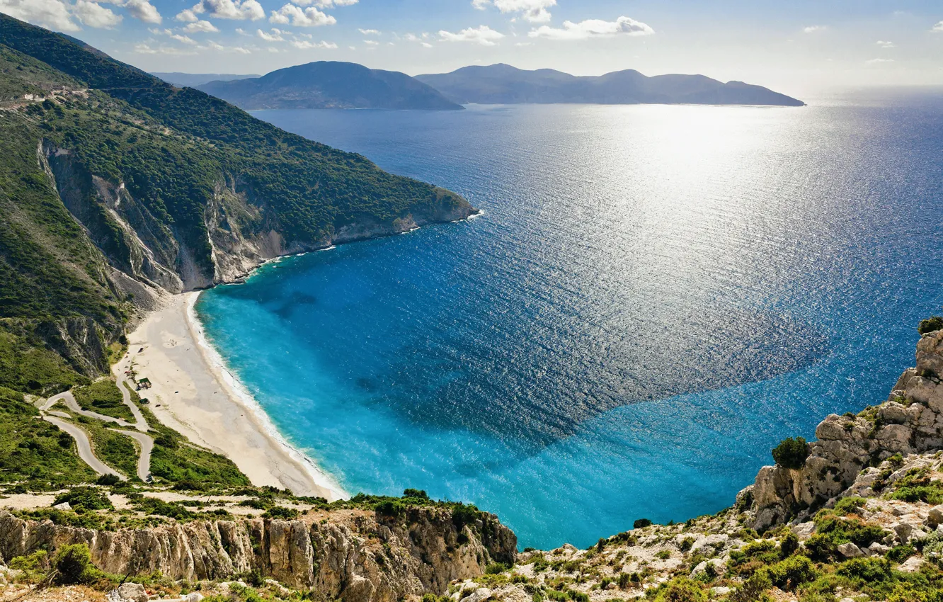 Фото обои море, пляж, берег, Греция